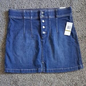 Flexi-Fit Technology By reCreation Denim Skirt Stretch Waistband New Sz 14